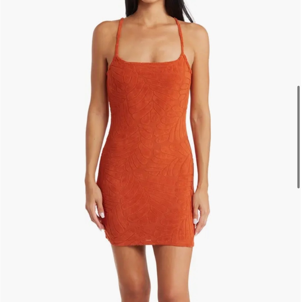 NWT Embossed Terrycloth Dress, Rust Colored